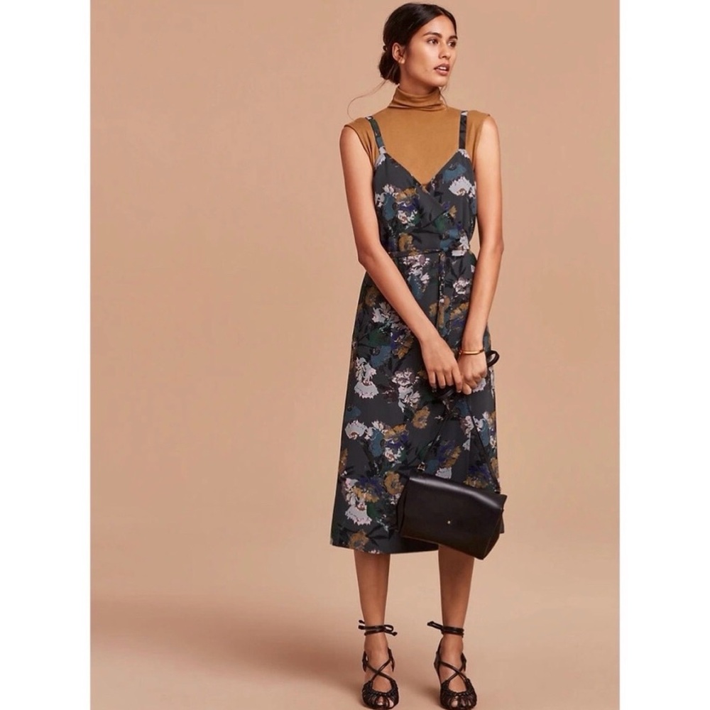 Aritzia Wilfred Floral Wrap Midi Dress - Sz XS - Picture 1 of 16